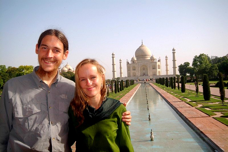 	Indien: Wir beiden beim Taj Mahal	